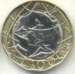 Italy 1000 Lire 1997 with map error