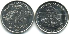Argentina 2 Pesos 2007 Malvinas Islands (Falklands)