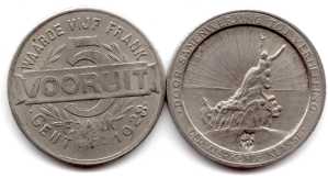 Gent, Belgium 5 Francs Socialist Party Token