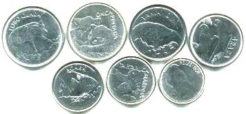 Brazil wildlife coin set 1992-1994