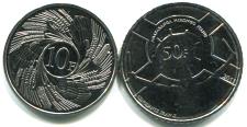 Reverses of Burundi 2011 10 and 50 Franc coins