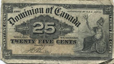 Canada 25 cent banknote, 1900