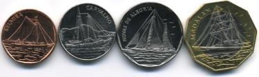 Cape Verde coins portraying sailing ships