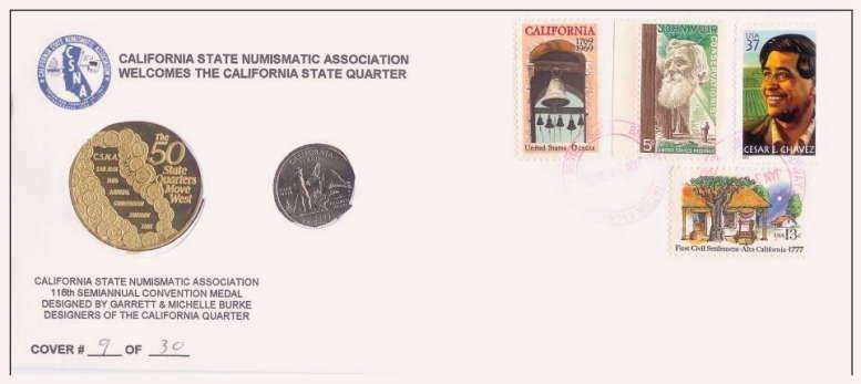 California State Quarter Philatelic-Numismatic Cover (PNC)
