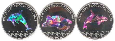Congo2003 multi-colored prismatic Sea Life coins