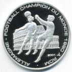 Congo Republic 1000 Francs 2001 silver Proof World Cup Soccer coin