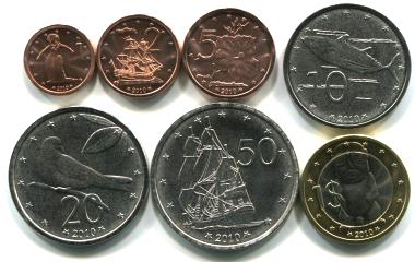 Cook Islands 7 coin set 1 cent to 1 Dollar, 2010