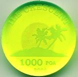Crescent Island 1000 Poa acrylic coin