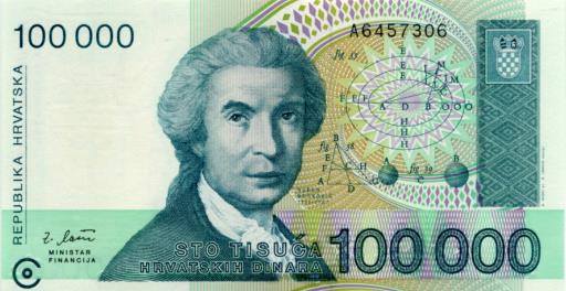 Croatia 100000 Dinara 1993