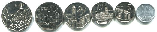 Set of 6 Cuba Convertible Peso coins