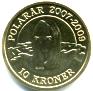 Denmark 10 Kroner 2007, International Polar Year coin picturing a Polar Bear