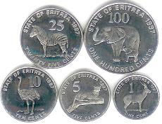 Eritrea coins  show animals