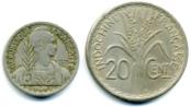French Indo China 10 and 20 Centimes, 1941-S