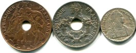 French Indochina 3 coin set: 1, 5 and 10 Cents French Indochina 3 coin set: 1, 5 and 10 Cents