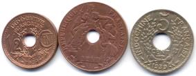 French Indo-China 3 coin set