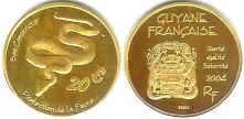 French Guyana gold 20 Euro Essai French Guyana gold 20 Euro Essai