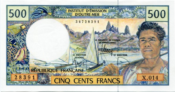 French Pacific Territories 500 Francs note