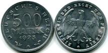 Germany Weimar Republic 1923 aluminum 500 Mark coin