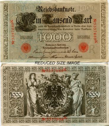Inmperial German 1000 Mark note 1910