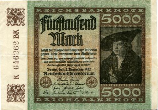 Germany 5000 Mark bank note 1922
