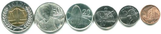 Ghana 6 coin set 1 Pesewa - 1 Cedi 2007-2016 KM37-42