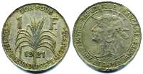 Guadeloupe 1 Franc 1921