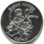 Harry Potter and the Magic Wand on Isle of Man 1 Crown coin Isle of Man 1 Crown 2001 Harry Potter coin