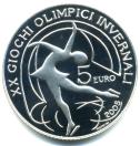 Italy 5 Euro 2005 Olympic Iceskater silver Proof