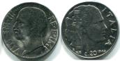 Italy 20 Centesimi portrying Victor Emmanuel III Fascist Italy 20 Centesimi from World War II