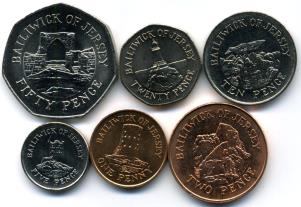 Jersey 6 coin set: 1 - 50 pence