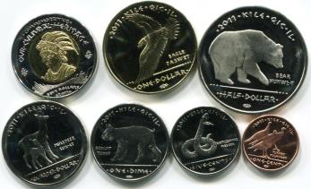 Los Coyotes 2011 seven coin set: 1 cent - 5 Dollars 2011