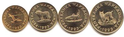 Macedonia 4 coin set: 50 Deni - 5 Denari