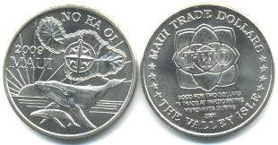 Maui 2009 Two Dollar Trade coin featuring a whale