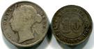 Mauritius silver 10 and 20 Cent coins of Queen Victoria