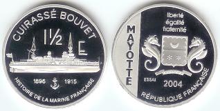 Mayotte 1 1/2 Euros 2004 Mayotte 1 1/2 Euros Pattern coin
