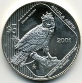 Mexico silver 5 Peso Harpie Eagle 2001 KM653