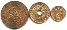 Netherlands East Indies 1/2 cent, 1 cent and 2 1/2 cent 1945