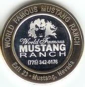 Mustang Ranch $10 silver strike bi-metallic brothel token