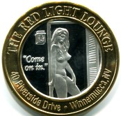 Silver strike brothel token from Red Light Lounge, Winnemucca, Nevada