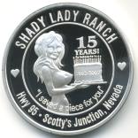Shady Lady Ranch 15th Anniversary $5 Brothel token