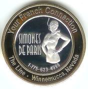 Simones de Paris $10 silver strike brothel token