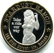 Silver Strike Brothel token from The Star Dust Ranch, High Street, Ely Nevada