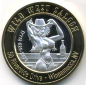 Wild West Saloon $10 silver strike bi-metallic brothel token