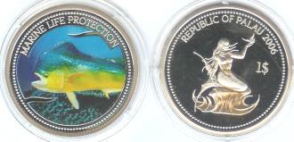 Palau Dollar 2006 Mahi Mahi / Mermaid