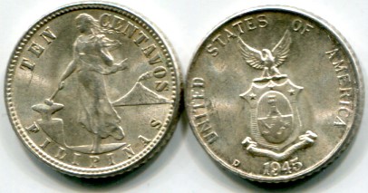 1945 philippine coin