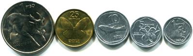 Philippines animal coins: 1 Centavo - 1 Piso