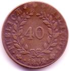 PORTUGAL 40 REIS of MIGUEL (1829-33)