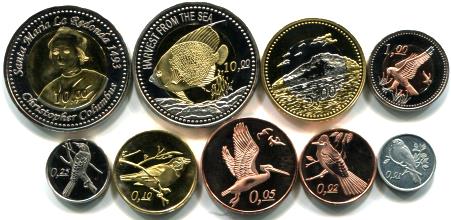 Kingdom of Redonda coin set includes, birds, bimetallics, and Columbus coins