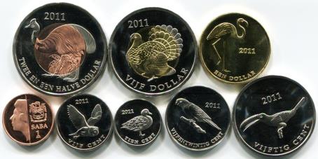 Saba 2011 coin set includes 2 bi-metallic coins