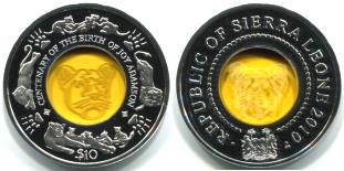Sierra Leone Born Free silver and crystal coin